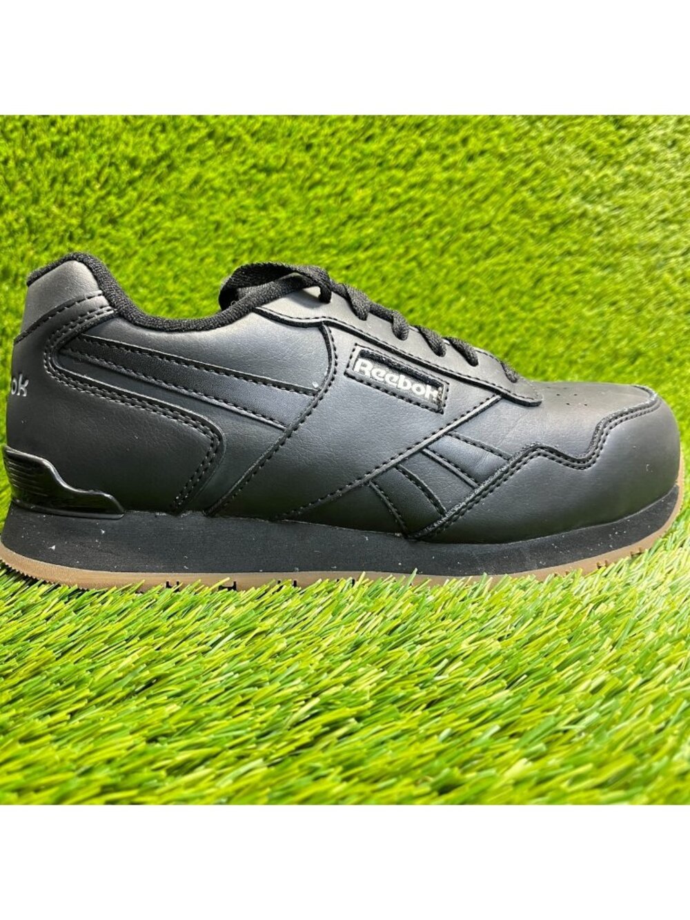 Reebok Harman Womens Size 9W Black Gum Leather Composite Toe Safety Work Shoes